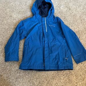 Kids Columbia Blue Hooded Rain Jacket